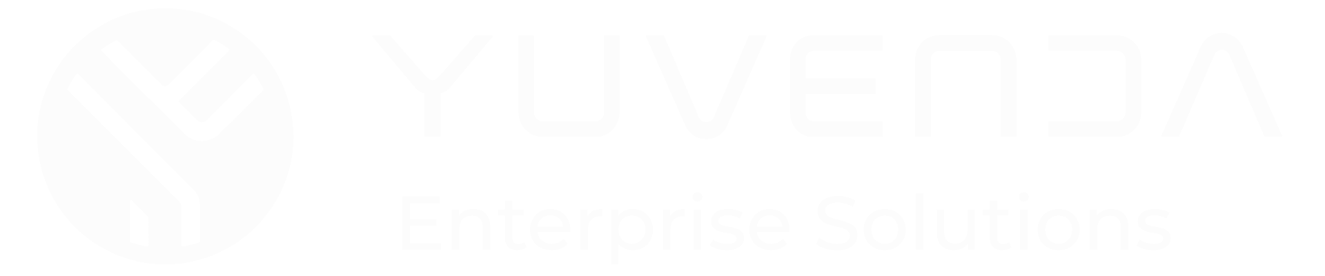 White Yuveda logo with a stylized tree icon and 'Enterprise Solutions' text.